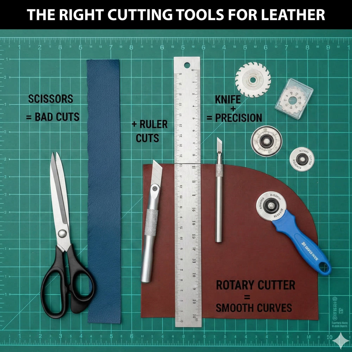How to Cut Upholstery Leather Cleanly—Rotary Cutter vs. Knife vs. Scis ...